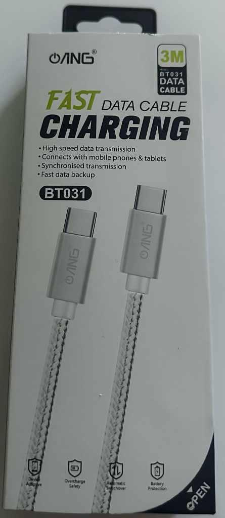 ANG USB Type-C To USB Type-C 60W Fast Charging Data Cable PD 3 Metres - Broadbase