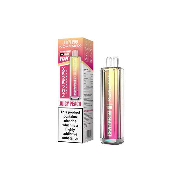 20mg Juicy Pod Novamax Disposable Pod Vape Kit 10000 Puffs 10 For £67.50 - Broadbase