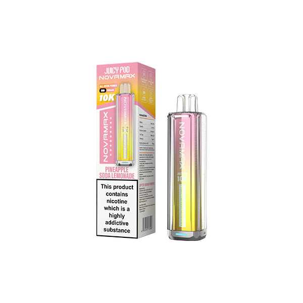 20mg Juicy Pod Novamax Disposable Pod Vape Kit 10000 Puffs 10 For £67.50 - Broadbase