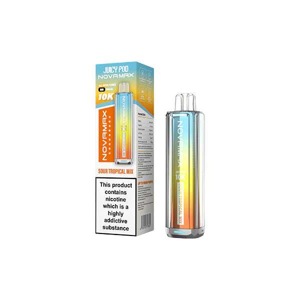 20mg Juicy Pod Novamax Disposable Pod Vape Kit 10000 Puffs 10 For £67.50 - Broadbase