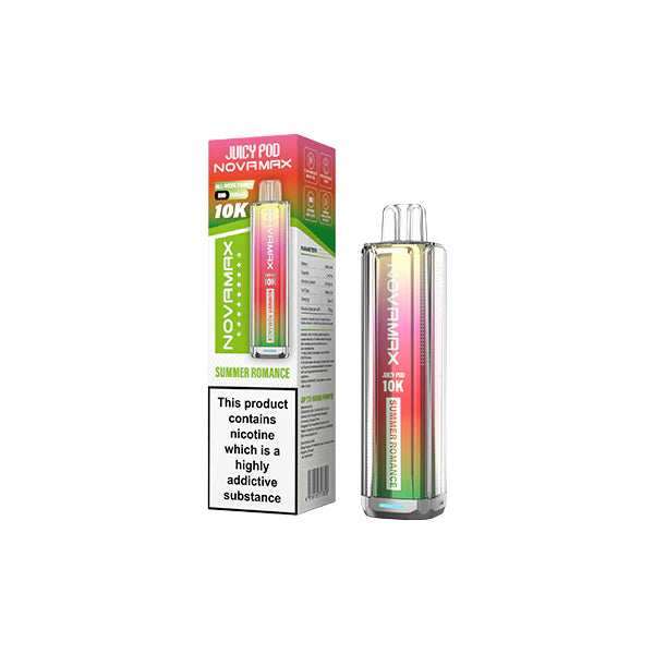 20mg Juicy Pod Novamax Disposable Pod Vape Kit 10000 Puffs 10 For £67.50 - Broadbase