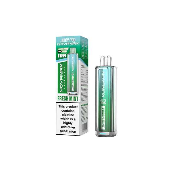20mg Juicy Pod Novamax Disposable Pod Vape Kit 10000 Puffs 10 For £67.50 - Broadbase
