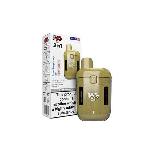 20mg IVG Air 2 in 1 Disposable Rechargeable Pod Vape Kit 1200 Puffs 3 For £22 - Broadbase