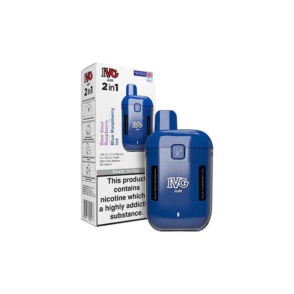 20mg IVG Air 2 in 1 Disposable Rechargeable Pod Vape Kit 1200 Puffs 3 For £22 - Broadbase