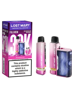 20mg LOST MARY Nera 30K Prefilled Pod Vape Kit - 30000 Puffs - Strawberry Ice