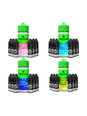 0mg Crystalize Bar Salts 120ml Longfill (50VG/50PG) + 6x Free 20mg Nicotine Shots 10ml