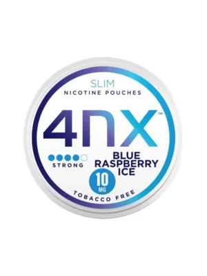 4NX 10mg Blue Raspberry Ice Slim Nicotine Pouches - 20 Pouches