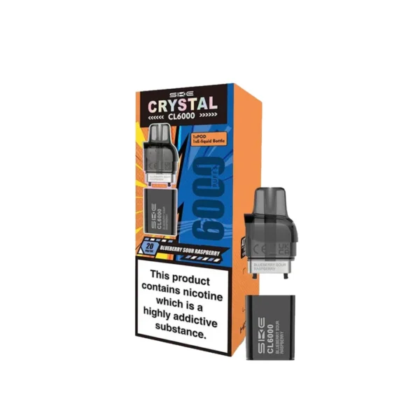 SKE Crystal CL6000 20mg Replacement Prefilled Pods 2ml 1200 Puffs - 2 Pcs - Image 3
